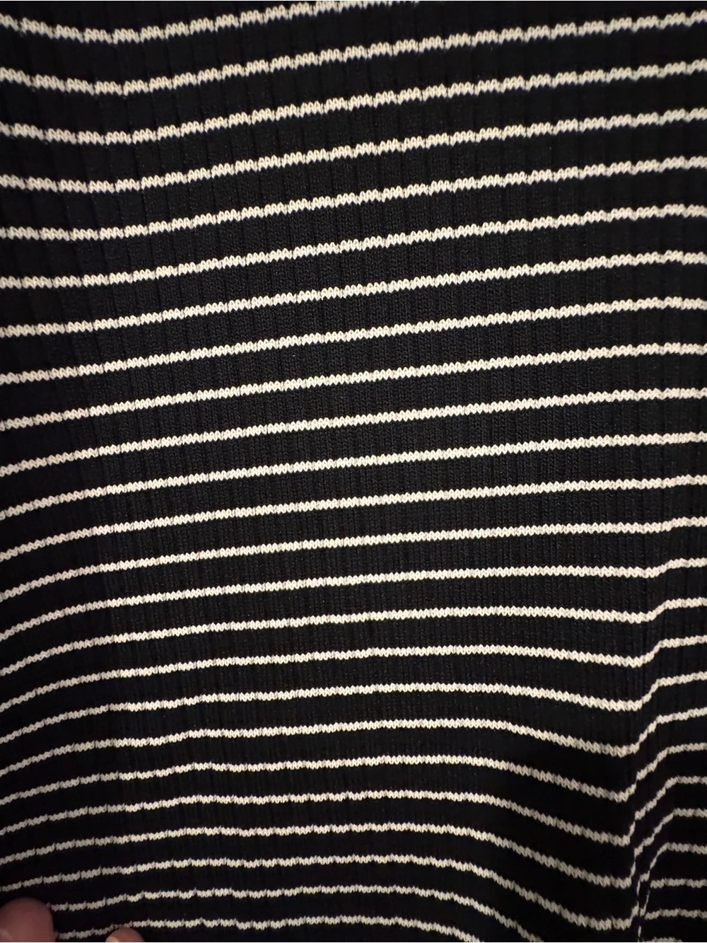 A New Day XL Striped Rib Knit Midi Sweater Dress Black White Button Front NWT